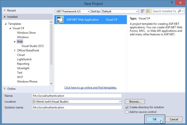 Create ASP.NET Web App